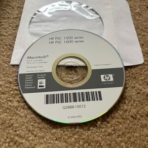 HP PSC 1500/1600 Macintosh Series Driver Disc Version 7.2 Q5888-10012